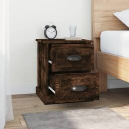 Berkfield Home Bedside Cabinet Smoked Oak 39x39x47.5 cm Engineered Wood in Brown - thumbnail 3