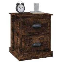 Berkfield Home Bedside Cabinet Smoked Oak 39x39x47.5 cm Engineered Wood in Brown - thumbnail 4