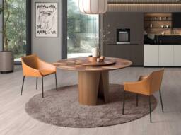 Angel Cerda Round Walnut Dining Table 150 cm Dia x 76 cm, Seats 6 in Brown - thumbnail 3