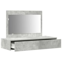 Berkfield Home Wall Hanging Dressing Table Concrete Grey 100x40x70 cm - Size: 100 x 40 x 70 cm - thumbnail 5