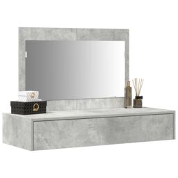 Berkfield Home Wall Hanging Dressing Table Concrete Grey 100x40x70 cm - Size: 100 x 40 x 70 cm - thumbnail 3