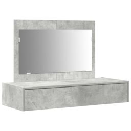 Berkfield Home Wall Hanging Dressing Table Concrete Grey 100x40x70 cm - Size: 100 x 40 x 70 cm - thumbnail 2