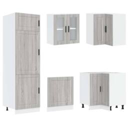 Berkfield Home 14 Piece Kitchen Cabinet Set Porto Grey Sonoma Engineered Wood - thumbnail 5