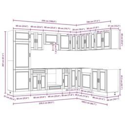 Berkfield Home 14 Piece Kitchen Cabinet Set Porto Grey Sonoma Engineered Wood - thumbnail 8