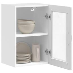 Berkfield Home Kitchen Wall Cabinet with Glass Door Porto White - thumbnail 5