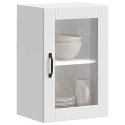 Berkfield Home Kitchen Wall Cabinet with Glass Door Porto White - thumbnail 2