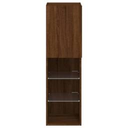 Berkfield Home TV Cabinet with LED Lights Brown Oak 30.5x30x102 cm - thumbnail 9