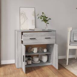 Berkfield Home Sideboard Grey Sonoma 80x33x70 cm Engineered Wood - Size: 80 x 33 x 70 cm - thumbnail 6