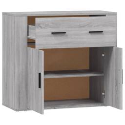 Berkfield Home Sideboard Grey Sonoma 80x33x70 cm Engineered Wood - Size: 80 x 33 x 70 cm - thumbnail 4