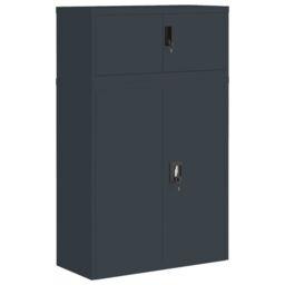 Berkfield Home File Cabinet Anthracite 90x40x145 cm Steel in Black - Size: 90 x 40 x 145 cm - thumbnail 2
