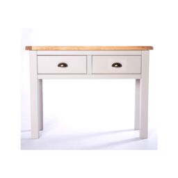 Cabinet Bits Argenta Light Grey 2 Drawer Console Table Brass Cup Handle - thumbnail 1