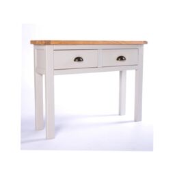 Cabinet Bits Argenta Light Grey 2 Drawer Console Table Brass Cup Handle - thumbnail 3