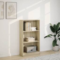 Berkfield Home Bookcase Sonoma Oak 60x24x109 cm Engineered Wood in Brown - Size: 60 x 24 x 109 cm - thumbnail 3