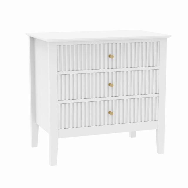 Melody Maison Pair Of Large 3 Drawer Bedside Tables - Hales White Range - image 1