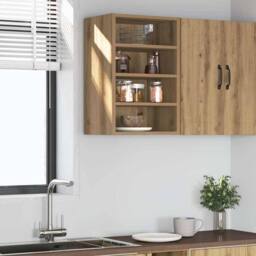 Berkfield Home Hanging Cabinet Artisan Oak 40x29.5x60 cm Engineered Wood in Brown - thumbnail 2