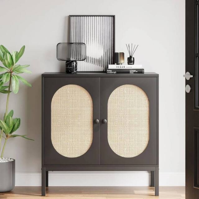 VOGREX Sideboard Storage Cabinet Freestanding Kitchen Cupboard in Black - image 1