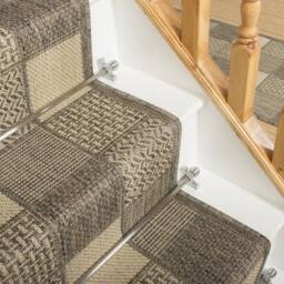 runrug Stair Runner Carpet - Durable, Non-Slip, 7mm - 'Patch' in Light Brown - Size: 80 cm x 630 cm - thumbnail 4