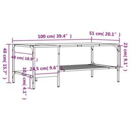 Berkfield Home Coffee Table with Rack Smoked Oak 100x51x40 cm Engineered Wood in Brown - Size: 100 x 51 x 40 cm - thumbnail 9
