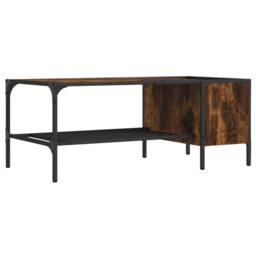 Berkfield Home Coffee Table with Rack Smoked Oak 100x51x40 cm Engineered Wood in Brown - Size: 100 x 51 x 40 cm - thumbnail 6