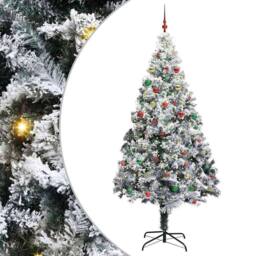 Berkfield Home Christmas Tree with 300 LEDs with Stand White 300 cm PVC - thumbnail 2
