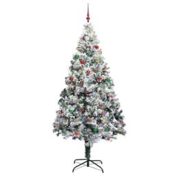 Berkfield Home Christmas Tree with 300 LEDs with Stand White 300 cm PVC - thumbnail 3