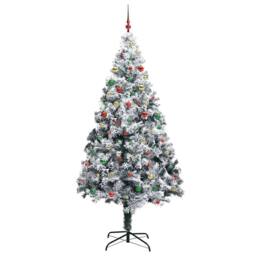 Berkfield Home Christmas Tree with 300 LEDs with Stand White 300 cm PVC - thumbnail 6