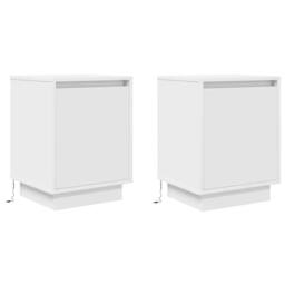 Berkfield Home Modern Bedside Cabinets with LED Lights¬†2 pcs White 38x34x50 cm - Size: 38 x 34 x 50 cm - thumbnail 1