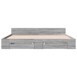 Berkfield Home Bed Frame with Drawers without Mattress Grey Sonoma 200x200 cm - thumbnail 4
