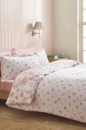Catherine Lansfield 'Mirabelle Floral' Reversible Duvet Cover Set in Pink - Size: Double - thumbnail 2