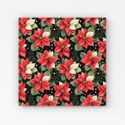 Warren Reed - Designer Poinsettia, Watercolor Style Canvas in Red - Size: w10 inch x h10 inch - thumbnail 1