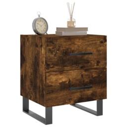 Berkfield Home Bedside Cabinet Smoked Oak 40x35x47.5 cm Engineered Wood in Brown - thumbnail 3