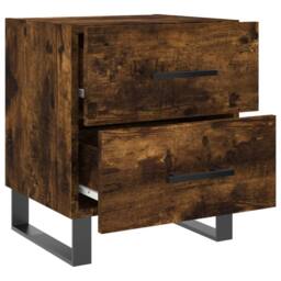 Berkfield Home Bedside Cabinet Smoked Oak 40x35x47.5 cm Engineered Wood in Brown - thumbnail 5