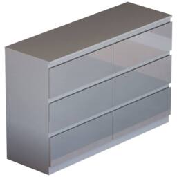 HD Designs 'HIGH GLOSS 6 Drawer Chest of Drawers' Furniture in Grey - thumbnail 6