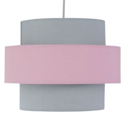 First Choice Lighting Pink & Grey Two Tier Light Shade