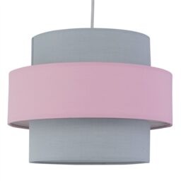 First Choice Lighting Pink & Grey Two Tier Light Shade - thumbnail 2