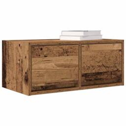 Berkfield Home TV Cabinet Old Wood 60x31x25.5 cm Engineered Wood in Brown - thumbnail 4