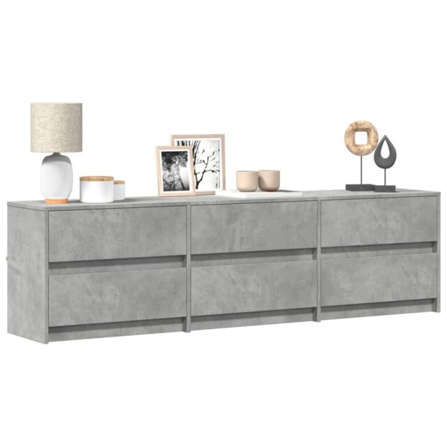 Berkfield Home TV Cabinet with LED Concrete Grey 180x34x50 cm Engineered Wood - Size: 180 x 34 x 50 cm - image 1