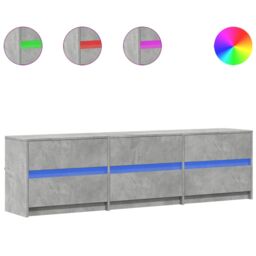 Berkfield Home TV Cabinet with LED Concrete Grey 180x34x50 cm Engineered Wood - Size: 180 x 34 x 50 cm - thumbnail 2