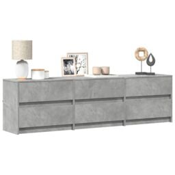 Berkfield Home TV Cabinet with LED Concrete Grey 180x34x50 cm Engineered Wood - Size: 180 x 34 x 50 cm