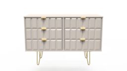 Ready Assembled 2 U Metro 6 Drawer Chest (Ready Assembled) in Taupe - Size: Large