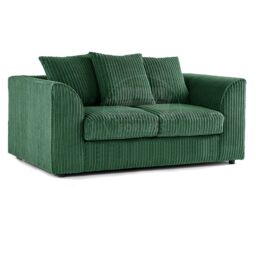 Furnishings For Less UK Luxor Jumbo Cord 3 + 2 + 1 Fabric 3 Piece Sofa Suite - Scatter Back in Green - thumbnail 3