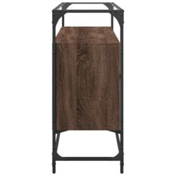 Berkfield Home Sideboard with Glass Top Brown Oak 98x35x81 cm Engineered Wood - Size: 98 x 35 x 81 cm - thumbnail 5