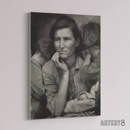 "Artery8 Migrant Mother Nipomo California Lange Canvas Wall Art Print in Grey - Size: W12"" x H16""" - thumbnail 2