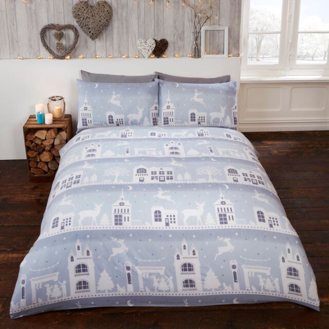 Rapport Home Reindeer Road BC Duvet Cover Set with Pillowcase in Silver - Size: Single - image 1