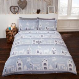 Rapport Home Reindeer Road BC Duvet Cover Set with Pillowcase in Silver - Size: Single - thumbnail 1