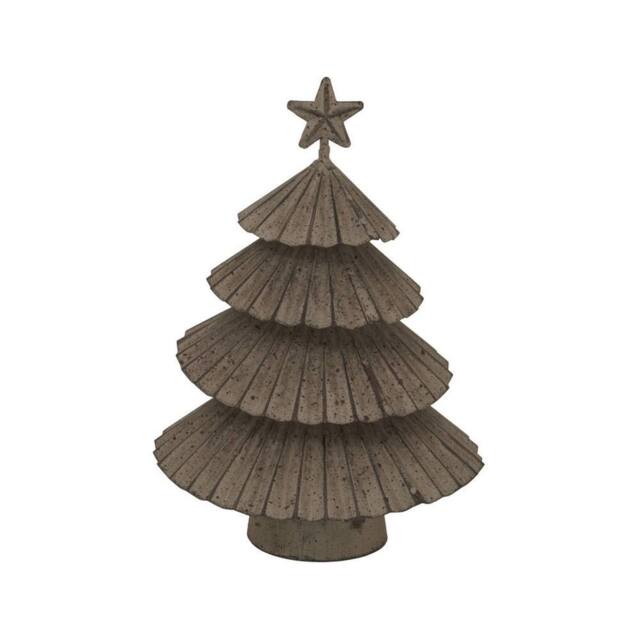 Lemon Pavilion Furniture and Decor Rustic Layered Christmas Tree with Star - L6 x W14 x H19 cm - Silver in White - image 1