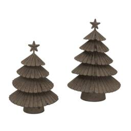 Lemon Pavilion Furniture and Decor Rustic Layered Christmas Tree with Star - L6 x W14 x H19 cm - Silver in White - thumbnail 3