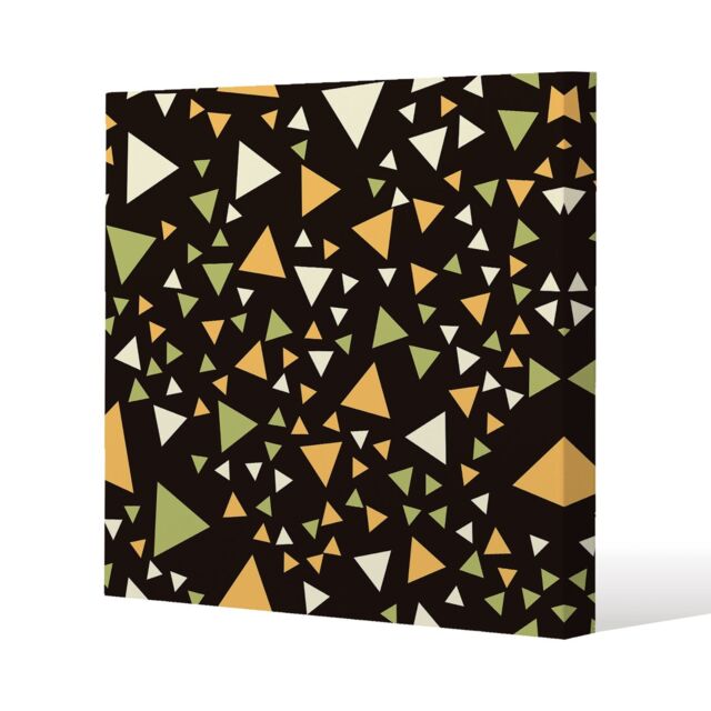 Benjamin Tate Design Yellow Green Triangles (Canvas Print) / 77 x 77 x 4cm in Natural - Size: 77 x 77 x 4 cm - image 1