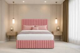 "Nexus Mattresses Ltd Verona Plush Divan 2 Drawers Left Side 12""Footboard 54""Headboard in Pink - Size: Small Single" - thumbnail 5