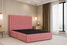 "Nexus Mattresses Ltd Verona Plush Divan 2 Drawers Left Side 12""Footboard 54""Headboard in Pink - Size: Small Single" - thumbnail 2